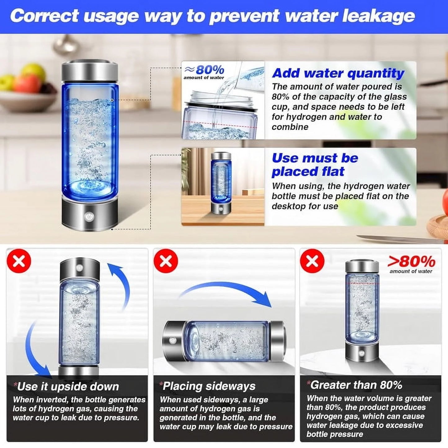 AquaFuel™ Hydrogen Water Bottle – For Energy, Health, and Travel