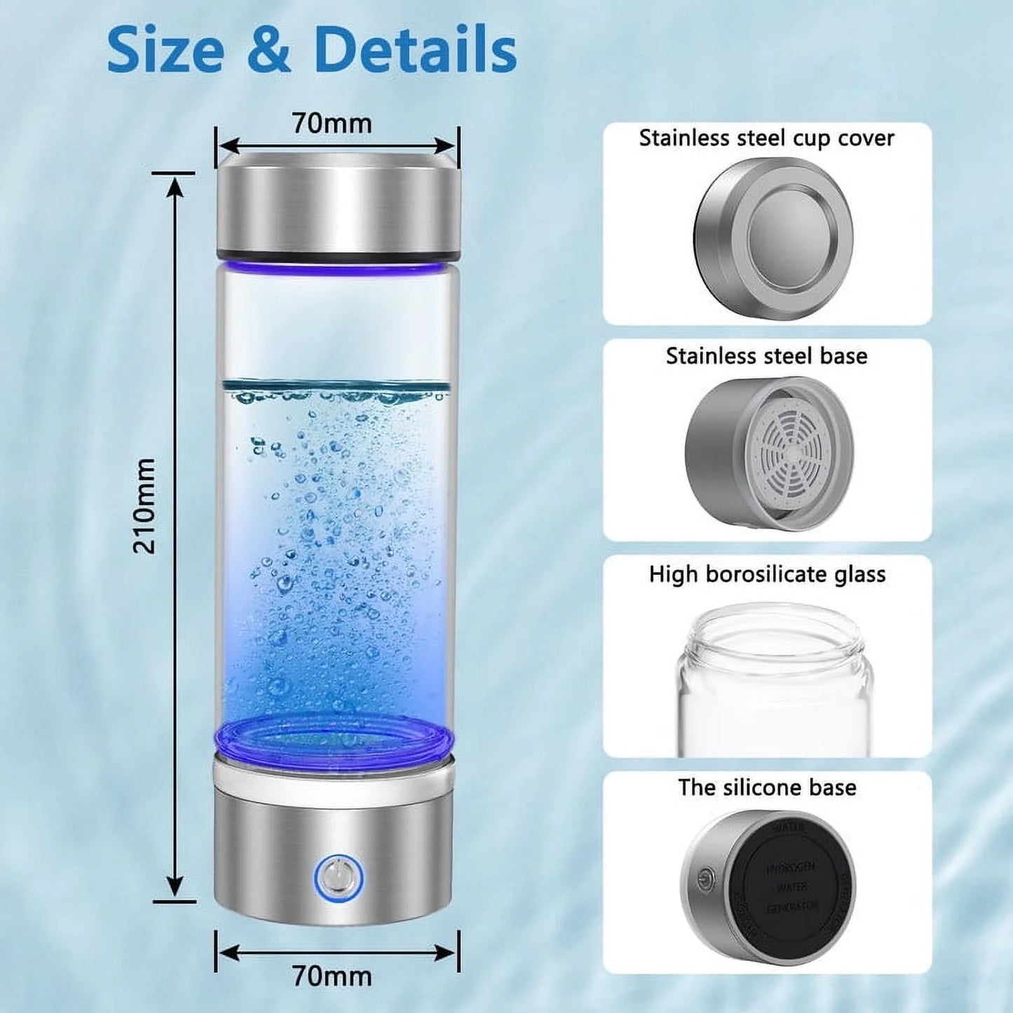 AquaFuel™ Hydrogen Water Bottle – For Energy, Health, and Travel